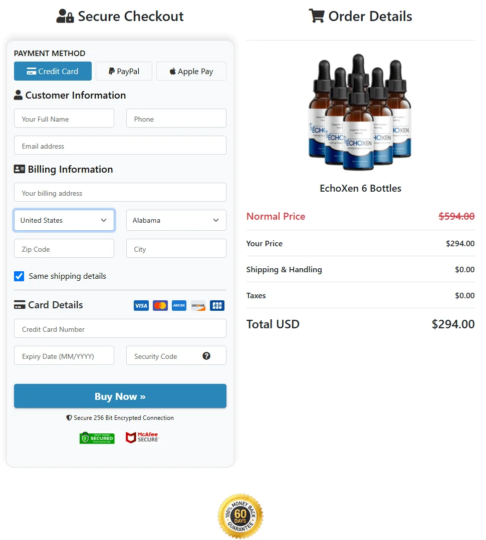 EchoXen Supplement Buy Now Form